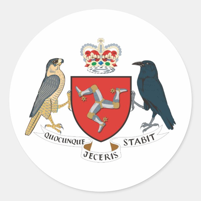 Sticker Rond Armoiries De L'Île De Mann (Devant)