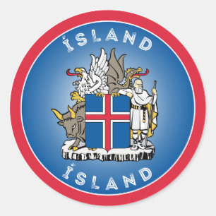 Sticker Rond Armoiries de l'Islande Forme du cercle