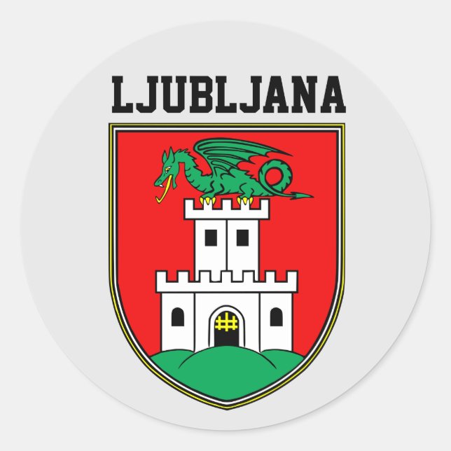 Sticker Rond Armoiries de Ljubljana - SLOVENIE (Devant)