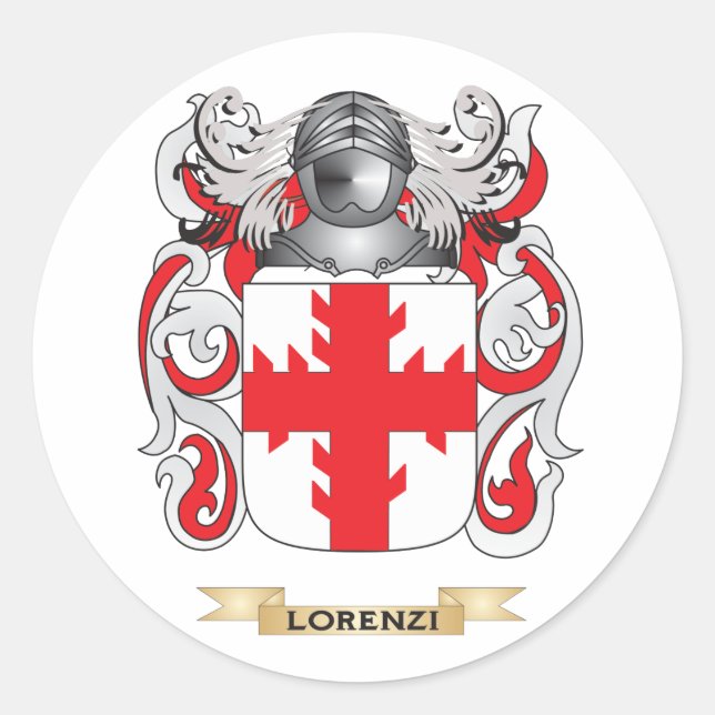 Sticker Rond Armoiries de Lorenzi (Armoiries de la famille) (Devant)
