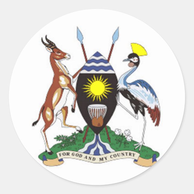 Sticker Rond Armoiries de l'Ouganda (Devant)