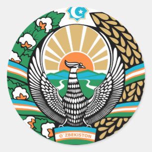 Sticker Rond Armoiries De L'Ouzbékistan