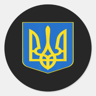Sticker Rond Armoiries de l'Ukraine Emblème ukrainien Symbole