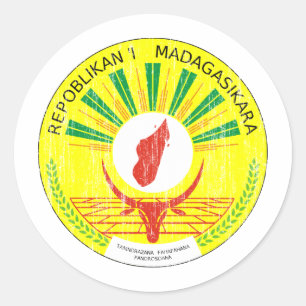Sticker Rond Armoiries De Madagascar