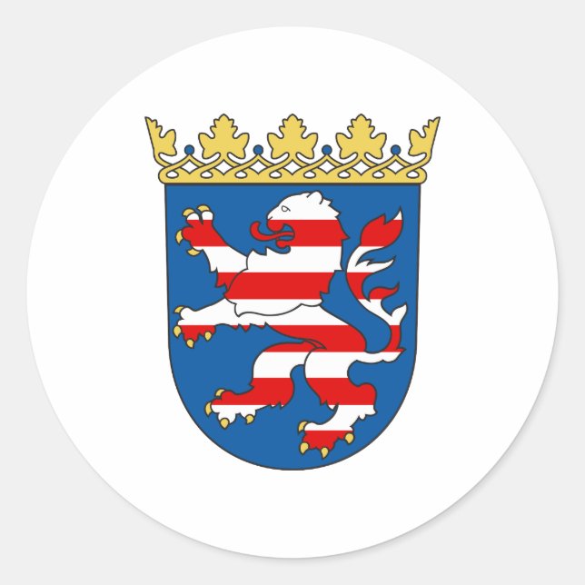 Sticker Rond Armoiries de manteau Hesse Symbole officiel de l'h (Devant)