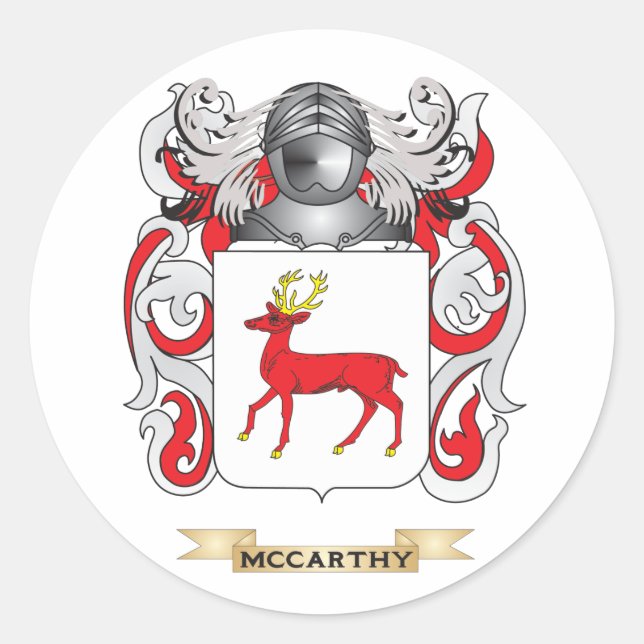 Sticker Rond Armoiries de McCarthy (crête de famille) (Devant)