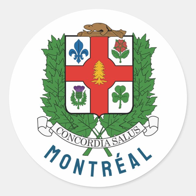 Sticker Rond Armoiries de Montréal, CANADA (Devant)