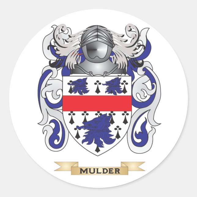 Sticker Rond Armoiries de Mulder (crête de famille) (Devant)