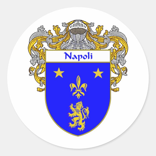 Sticker Rond Armoiries de Napoli (mannequins) (Devant)