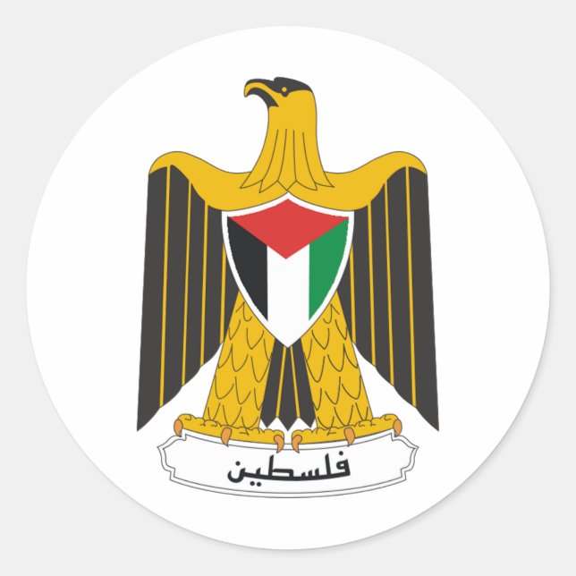 Sticker Rond Armoiries de Palestine (Devant)
