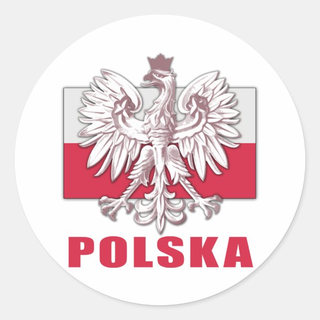 Sticker Rond Armoiries de Pologne Polska (Devant)