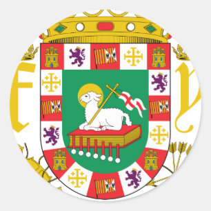 Sticker Rond Armoiries De Porto Rico