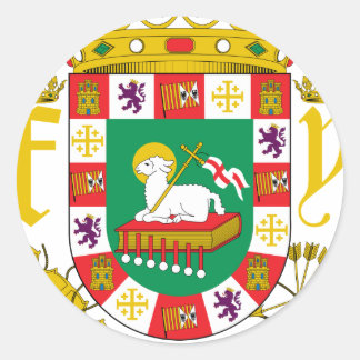 Sticker Rond Armoiries De Porto Rico