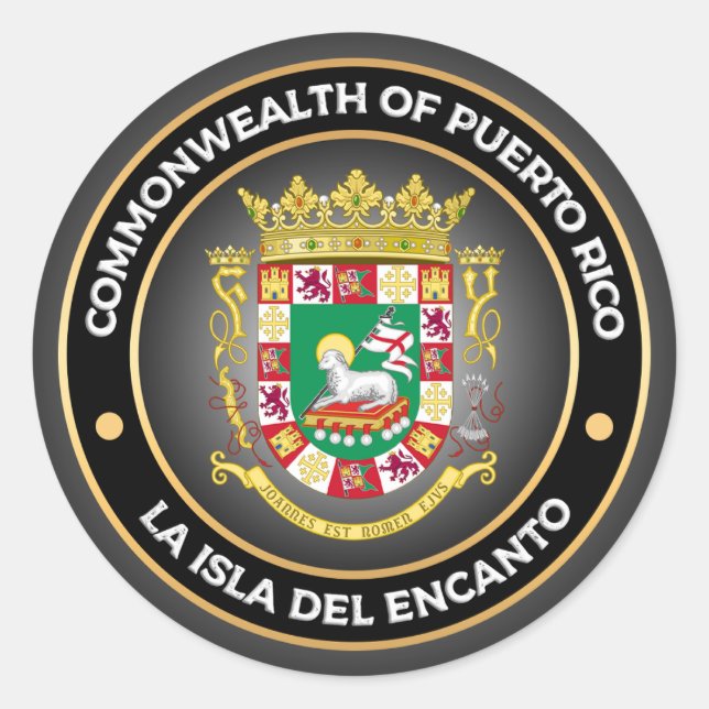 Sticker Rond Armoiries de Porto Rico (Devant)