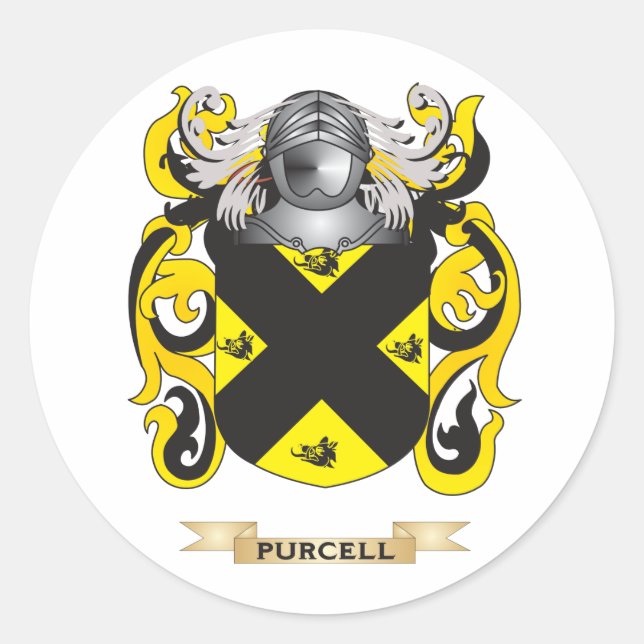 Sticker Rond Armoiries de Purcell (crête de famille) (Devant)