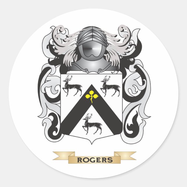 Sticker Rond Armoiries de Rogers (crête de famille) (Devant)