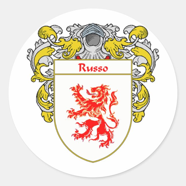 Sticker Rond Armoiries de Russo (moulées) (Devant)