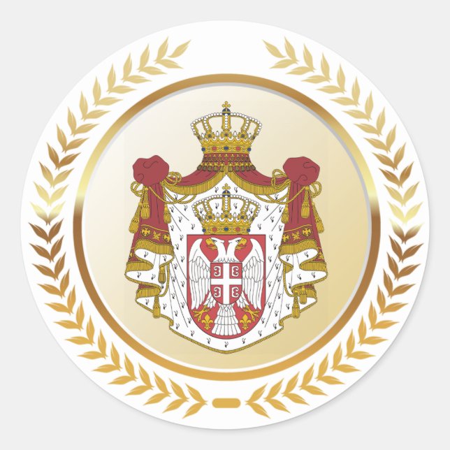 Sticker Rond Armoiries de Serbie (Devant)