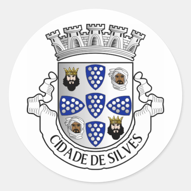 Sticker Rond Armoiries de Silves, Portugal (Devant)
