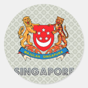 Sticker Rond Armoiries de Singapour