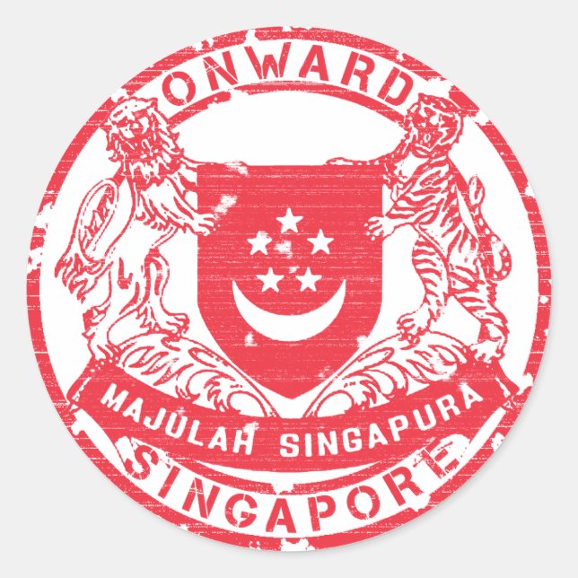 Sticker Rond Armoiries de Singapour (Devant)