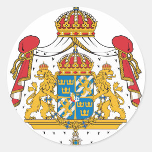 Sticker Rond Armoiries De Suède