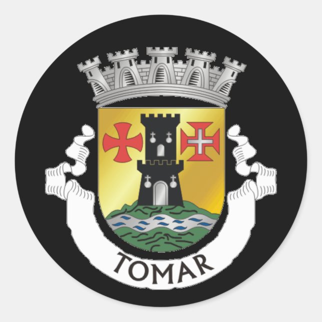 Sticker Rond Armoiries de Tomar, PORTUGAL (Devant)