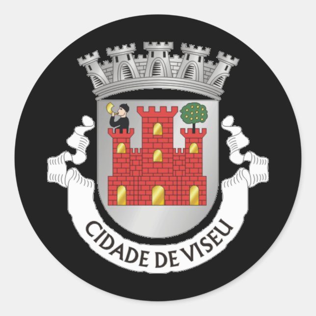 Sticker Rond Armoiries de Viseu, PORTUGAL Classic Stic Rond (Devant)