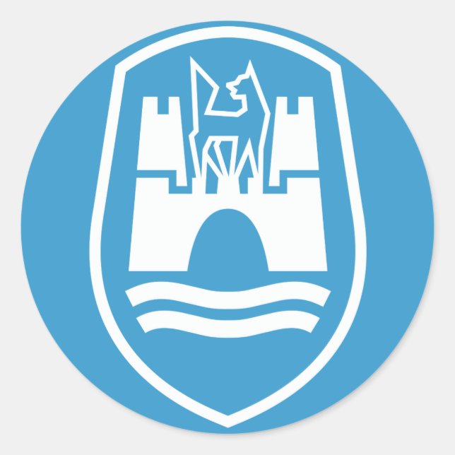 Sticker Rond Armoiries de Wolfsburg (blanc) (Devant)