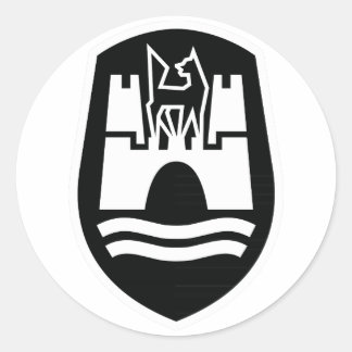 Sticker Rond Armoiries de Wolfsburg (blanc noir)