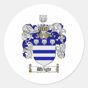 Sticker Rond Armoiries de Wright / Armoiries de la famille Wrig