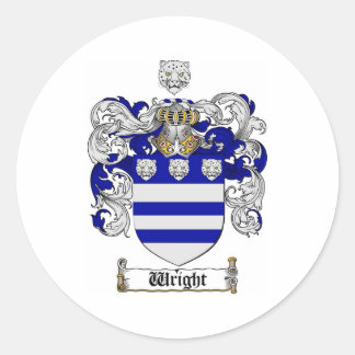Sticker Rond Armoiries de Wright / Armoiries de la famille Wrig