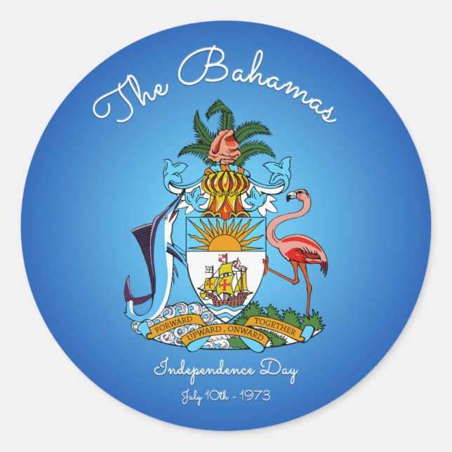 Sticker Rond Armoiries des Bahamas (Devant)