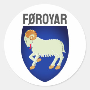 Sticker Rond Armoiries des îles Féroé (DANEMARK)