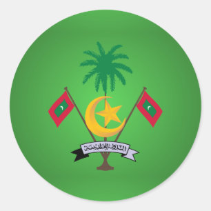 Sticker Rond Armoiries des Maldives