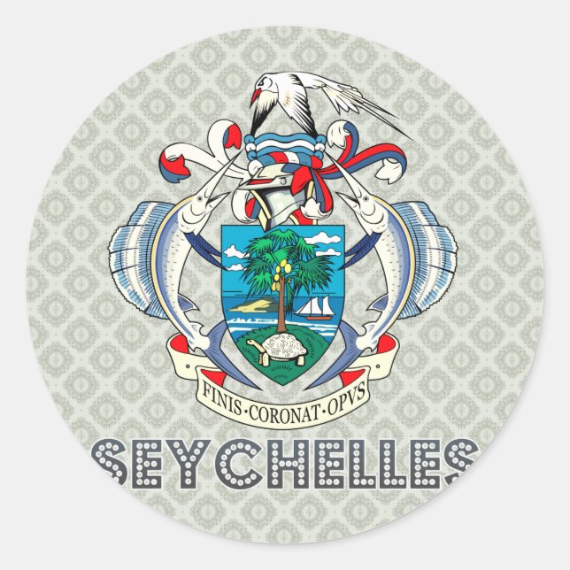 Sticker Rond Armoiries des Seychelles (Devant)