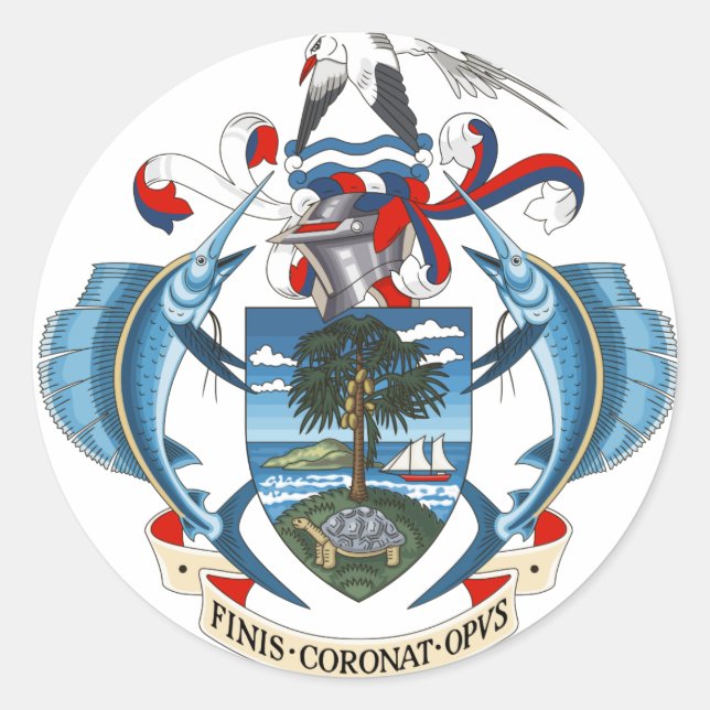 Sticker Rond Armoiries des Seychelles (Devant)