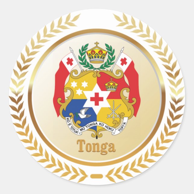 Sticker Rond Armoiries des Tonga (Devant)