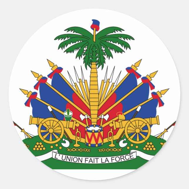 Sticker Rond Armoiries D'Haïti (Devant)