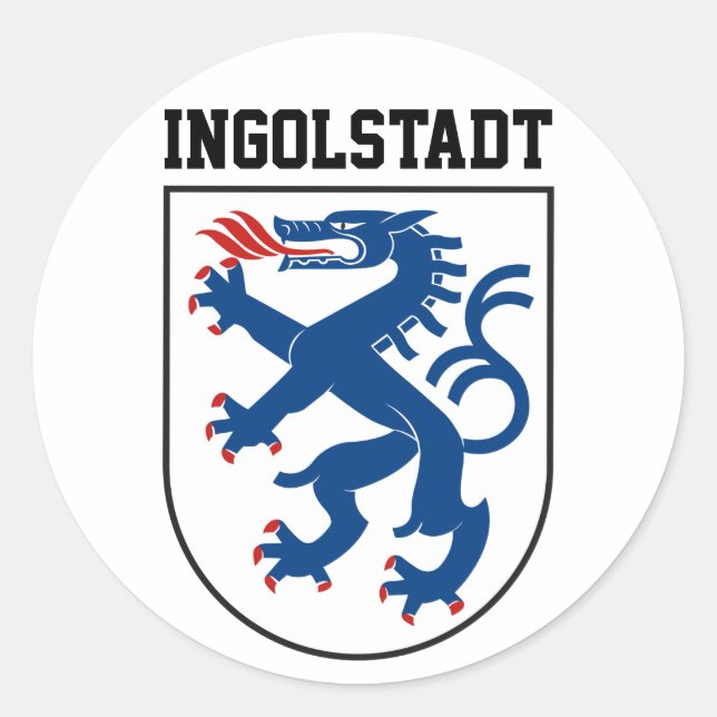 Sticker Rond Armoiries d'Ingolstadt, Bavière - ALLEMAGNE (Devant)