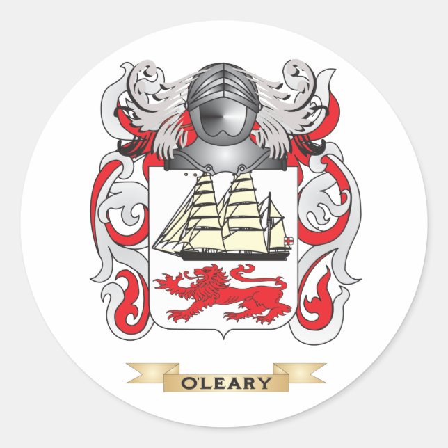Sticker Rond Armoiries d'O'Leary (crête de famille) (Devant)