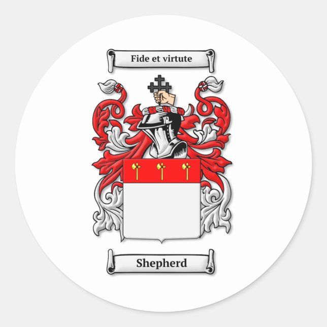 Sticker Rond Armoiries du berger Family Crest Crest (Devant)