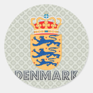 Sticker Rond Armoiries du Danemark
