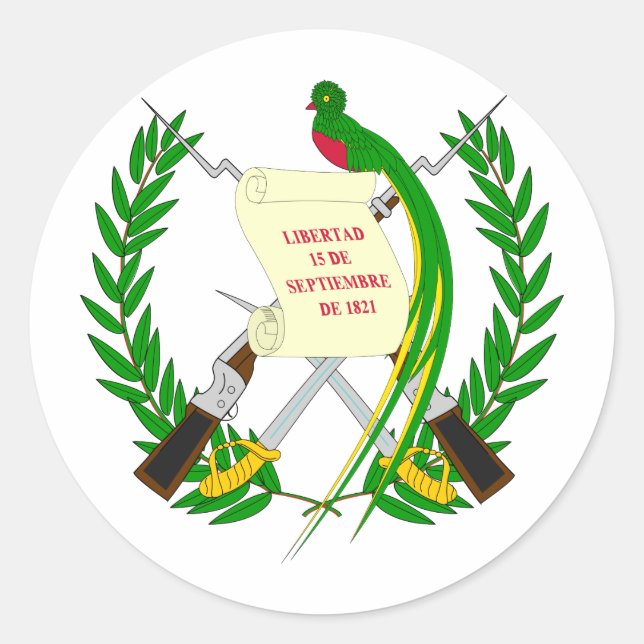 Sticker Rond Armoiries du Guatemala (Devant)