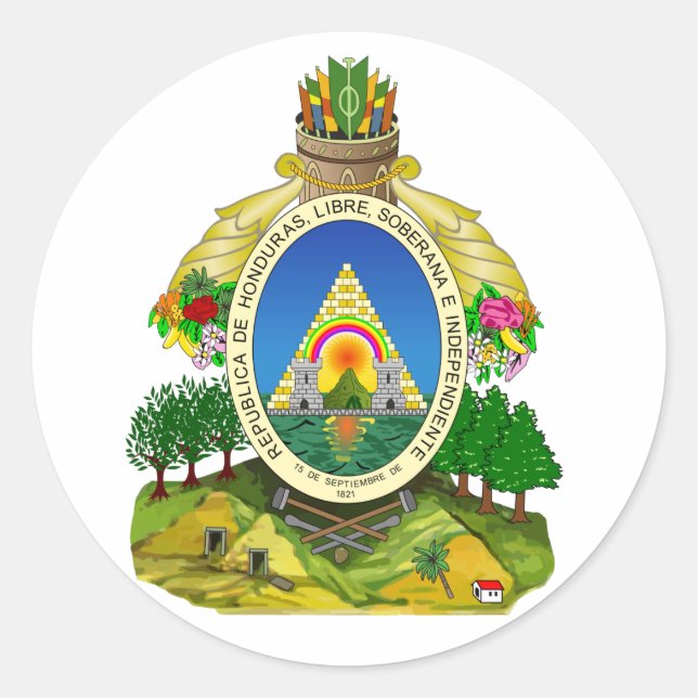 Sticker Rond Armoiries du Honduras (Devant)