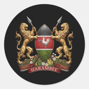 Sticker Rond Armoiries du Kenya symbole emblème drapeau du pays