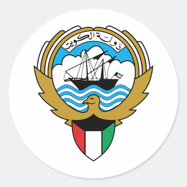 Sticker Rond Armoiries du Koweït (Devant)