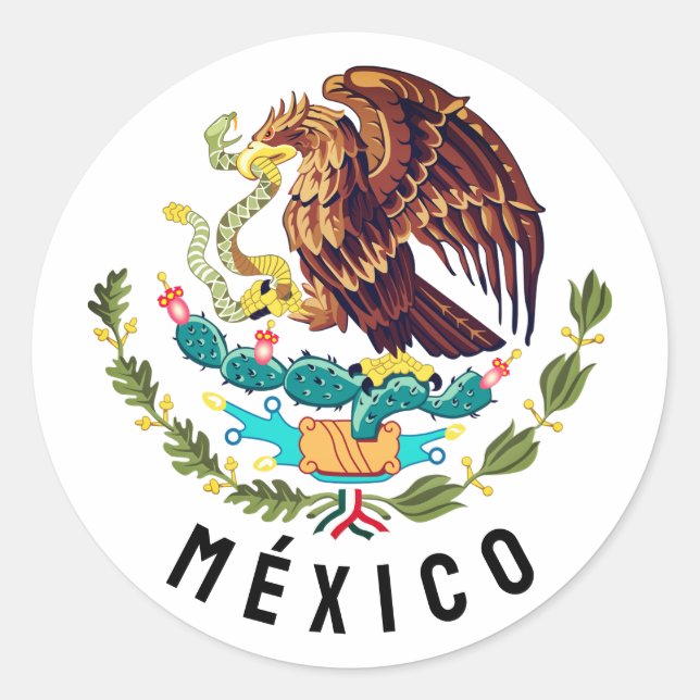 Sticker Rond Armoiries du Mexique (Devant)