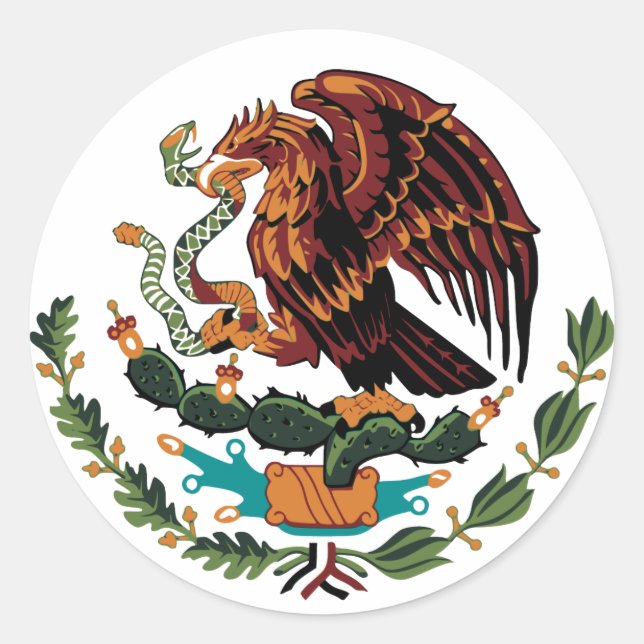 Sticker Rond Armoiries du Mexique (Devant)