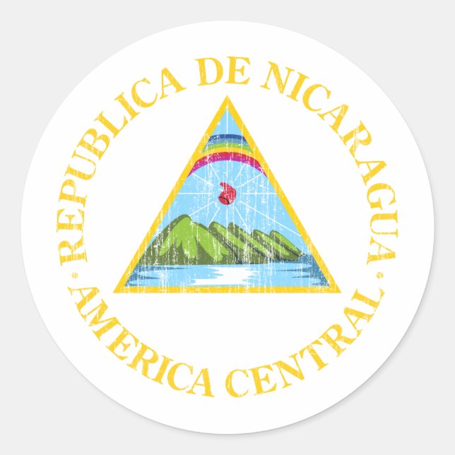 Sticker Rond Armoiries Du Nicaragua (Devant)